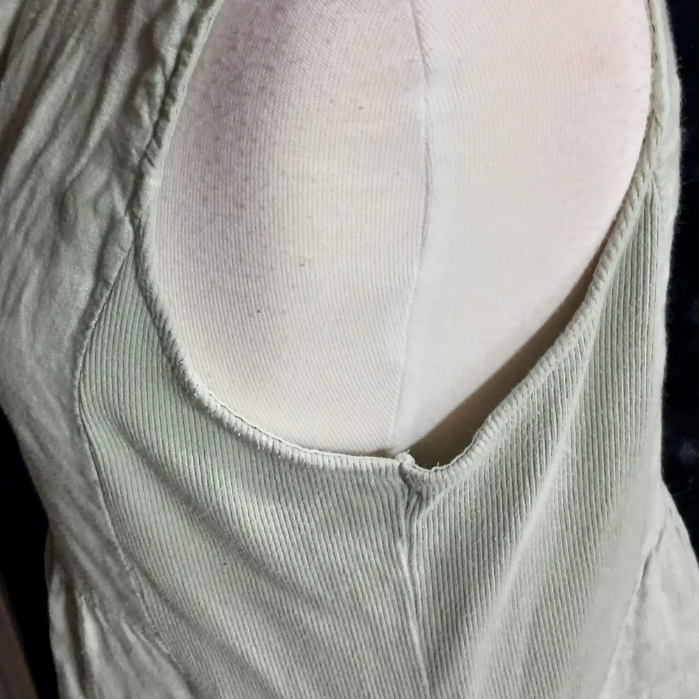 Italian 100% Cotton Quality Sleeveless Linen Dress Sz Med Large - Picture 5 of 7